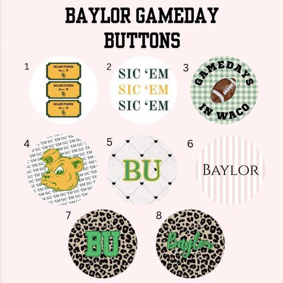 Baylor game day buttons - Picture 1 of 1